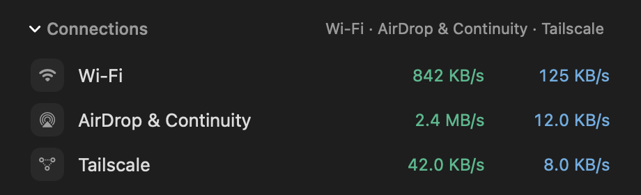The same connections in dark mode.